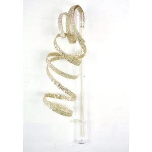 25" IVORY GLITTER SPIRAL RIBBON SPRAY
