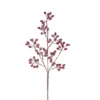 24" CRANBERRY METALLIC GLITTER BERRY STEM