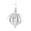 7" WHITE/ PLATINUM MATTE ONION ORNAMENT