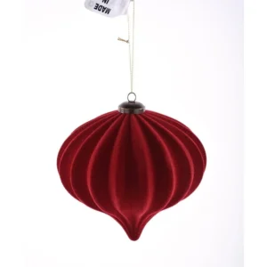 6" BURGUNDY VELVET ONION ORNAMENT