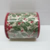 4"x10Y WIRED HOLLY RIBBON