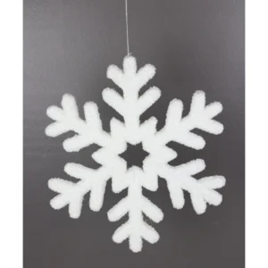 15.75" WHITE SNOWFLAKE ORNAMENT