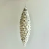 7.9" GLASS SILVER PINECONE ORNAMENT
