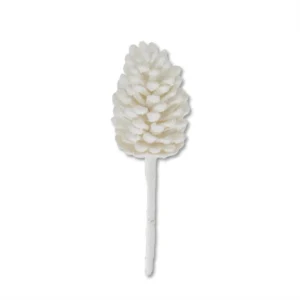 12.5" WHITE SNOWY PINECONE STEM