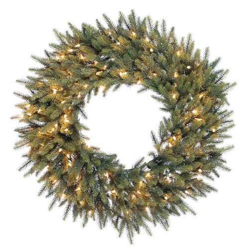 48"D CATSKILL PINE ALL PE LIT WREATH