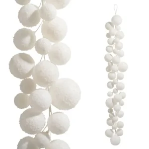 4' WHITE SNOWBALL GARLAND