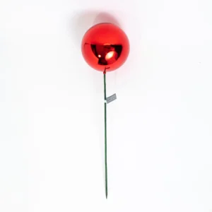 150MM SHINY RED BALL ORNAMENT ON STEM