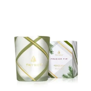 FRASIER FIR FROSTED PLAID VOTIVE CANDLE