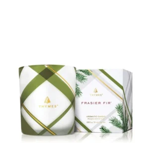 FRASIER FIR FROSTED PLAID MEDIUM CANDLE