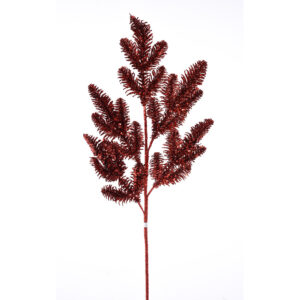 29.5" RED GLITTER PINE SPRAY