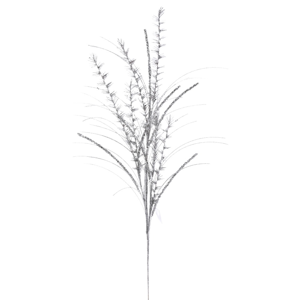 35" PLATINUM GLITTER GRASS SPRAY