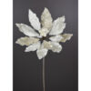 18" WHITE/ PEARL JEWELED POINSETTIA STEM (10"D BLOOM)