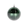 120MM ICED GREEN/ WHITE STRIPE BALL ORNAMENT