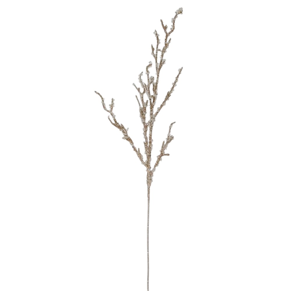 36" CHAMPAGNE GLITTER/ CRYSTAL BRANCH