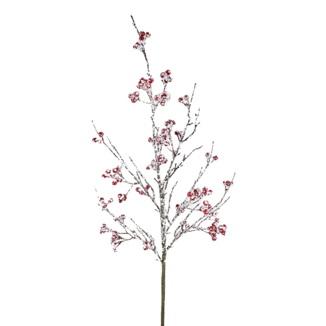 31" SNOW BERRY TWIG SPRAY