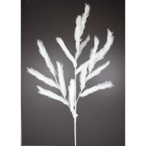 39" WHITE FAUX FEATHER SPRAY