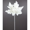 24" WHITE FAUX FEATHER POINSETTIA STEM
