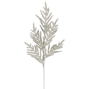 33" PLATINUM GLITTER FERN SPRAY