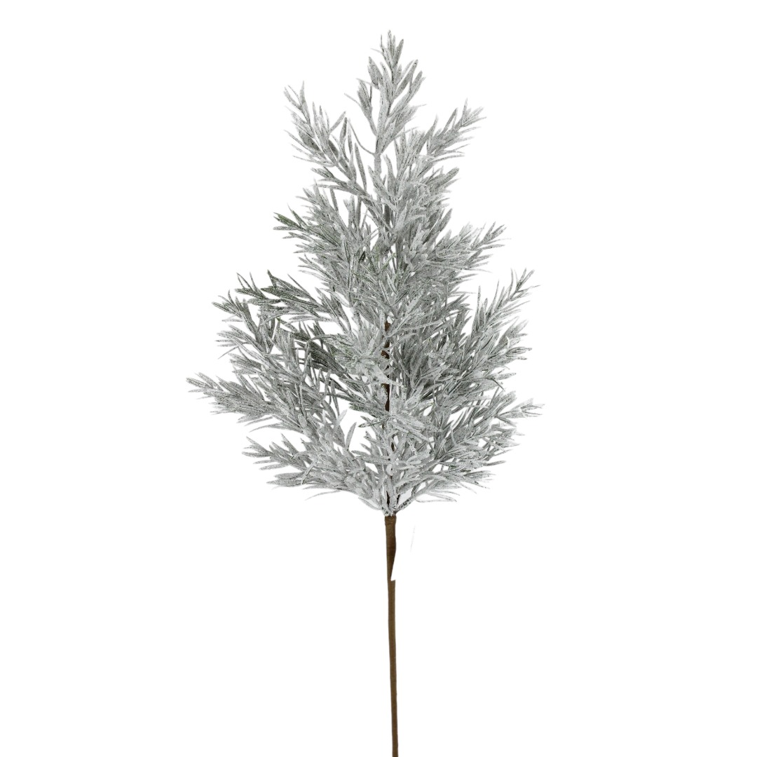 26" SILVER SNOW PINE SPRAY