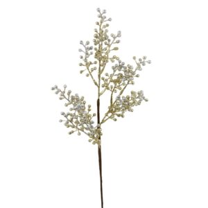 20" PLATINUM/ GOLD GLITTER BERRY SPRAY