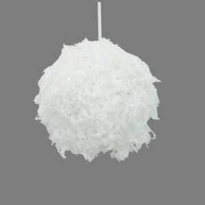 6" WHITE SNOW BALL ORNAMENT