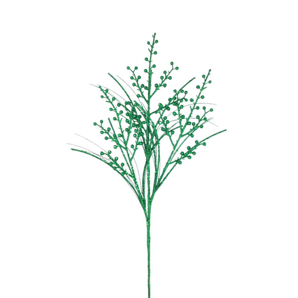 29" HOLIDAY GREEN GLITTER WINTER BERRY SPRAY