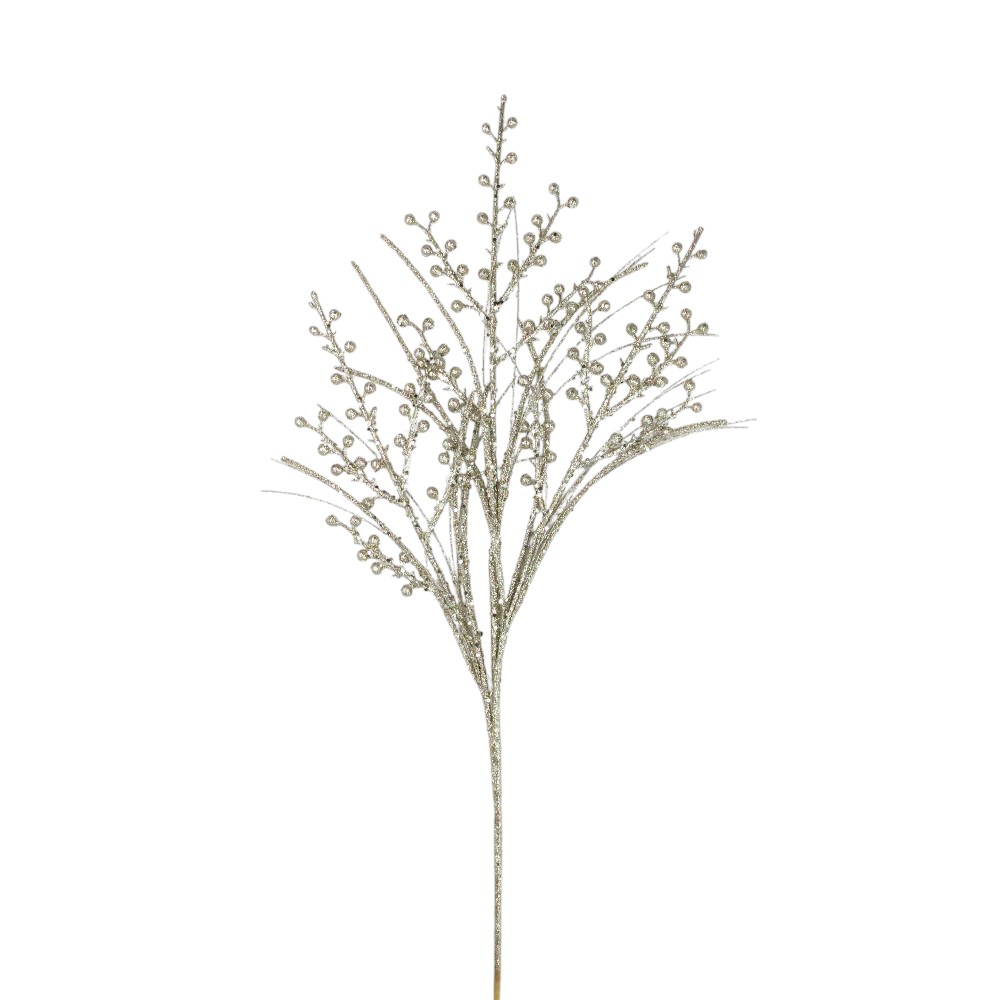 29" PLATINUM GLITTER WINTER BERRY SPRAY