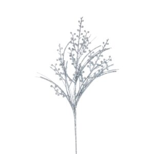 29" SILVER GLITTER WINTER BERRY SPRAY