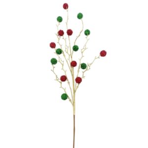 30" RED/ HOLIDAY GREEN/ GOLD TWIG BALL SPRAY