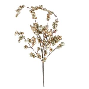 18" PLATINUM/ CHAMPAGNE ICED DEW BERRY SPRAY