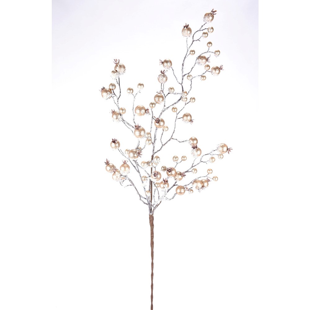 38" GILDED FROSTED CHAMPAGNE CRABAPPLE SPRAY