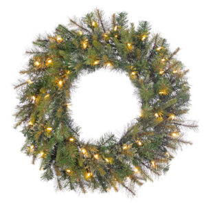 36"D LIT MARSHALL MIX PINE WREATH