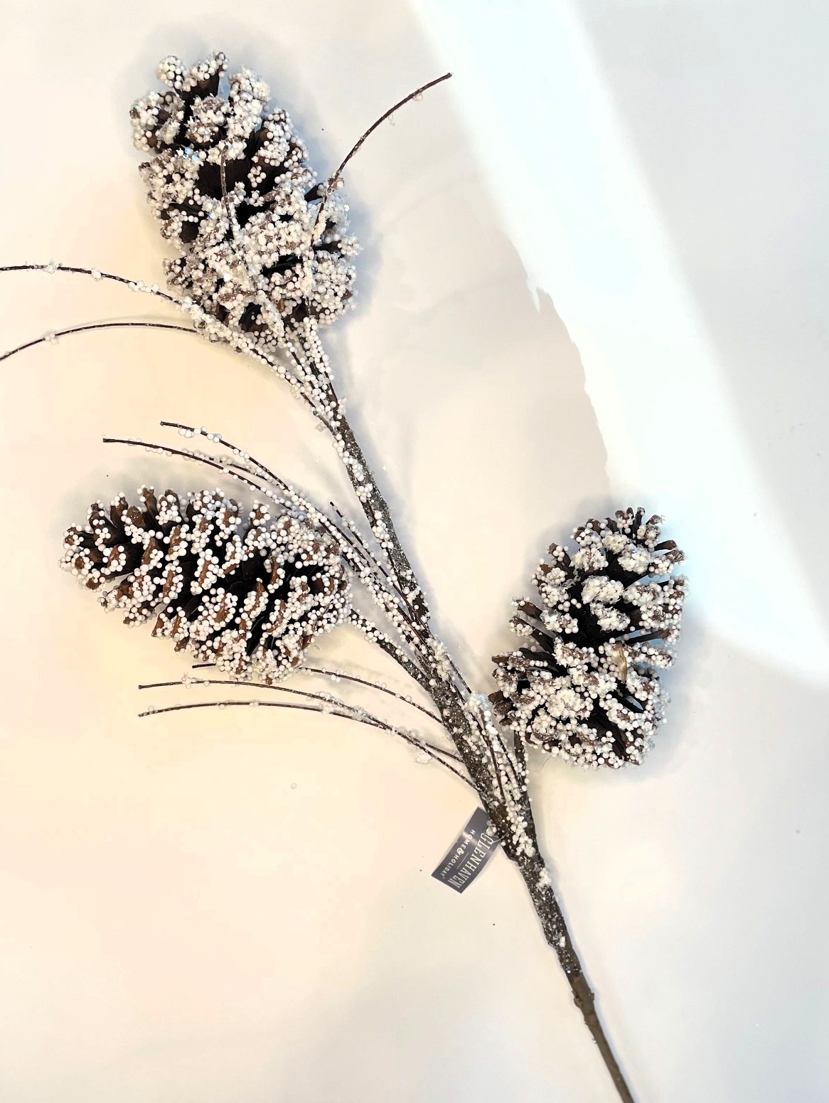 32" SNOWY PINECONE SPRAY