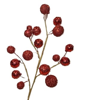 26.5" RED GLITTER BALL SPRAY