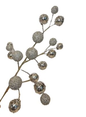 26.5" SILVER/ PLATINUM GLITTER BALL SPRAY