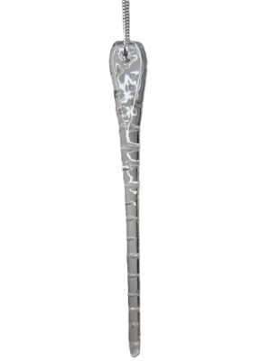 5.75" CLEAR GLASS ICICLE ORNAMENT WITH FLAT TOP