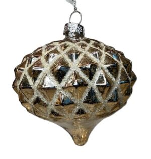 5.5" CHAMPAGNE GOLD GLASS ONION ORNAMENT