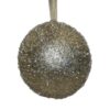 150MM CHAMPAGNE GLITTER/ TINSEL BALL ORNAMENT