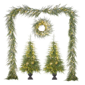 9'x20"D LIT NORFOLK PINE GARLAND