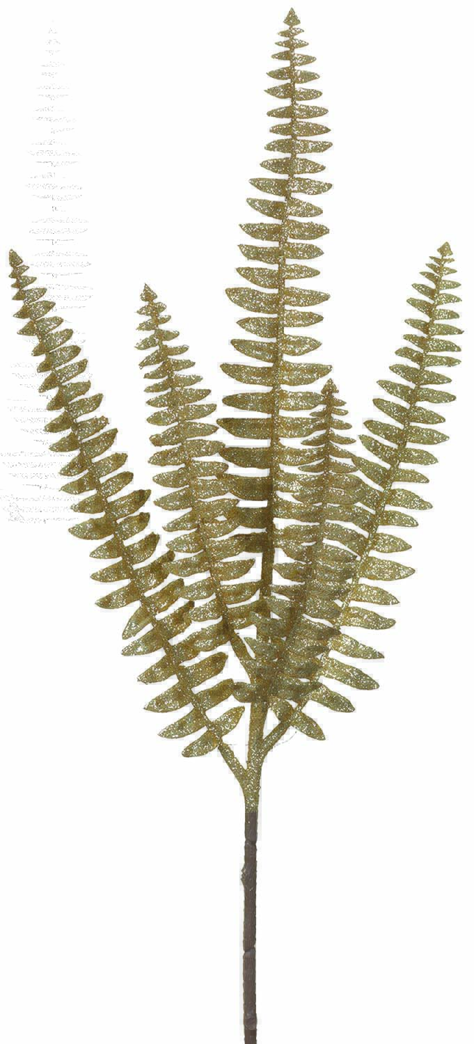 25" GOLD GLITTERED FERN SPRAY