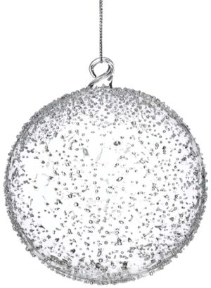 4.75" CLEAR GLASS BALL ORNAMENT