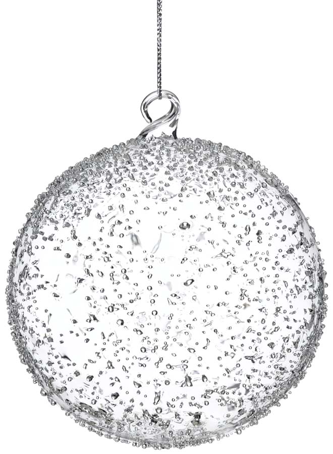 4.75" CLEAR GLASS BALL ORNAMENT