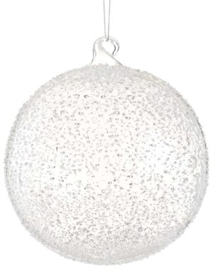 6" CLEAR GLASS BALL ORNAMENT