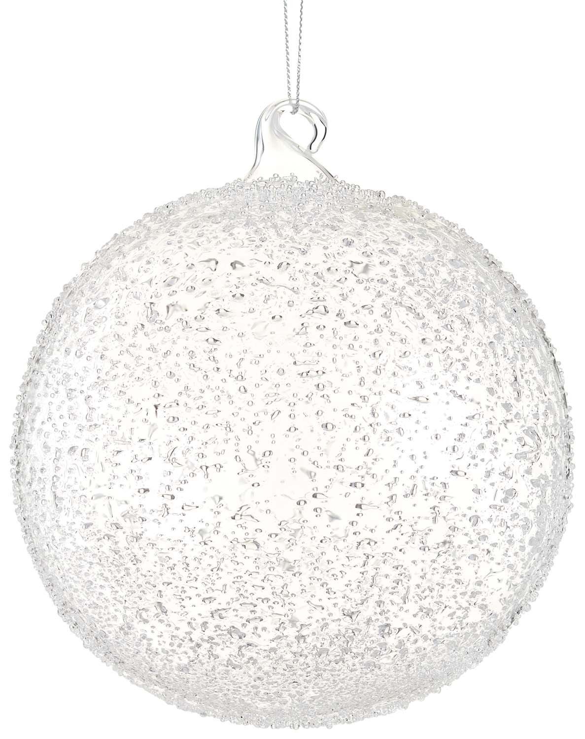 6" CLEAR GLASS BALL ORNAMENT