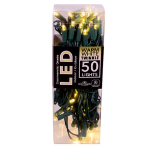 50 LIGHTS 5MM WARM WHITE TWINKLE LED LIGHT SET