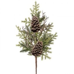 28" ICED NORTHWOODS EVERGREEN WITH CONE SPRAY