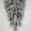 30" SNOWY MIXED PINE AND PINECONE TEARDROP SWAG