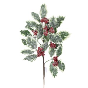 21" FROSTED HOLLY BERRY STEM