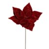 22" DARK RED VELVET POINSETTIA STEM
