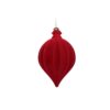 6"x4" BURGUNDY VELVET FLOCKED BALL FINIAL ORNAMENT
